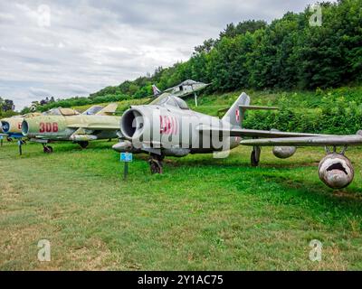 Sammlung von MIG-15-Kämpfern im Savigny-les Beaune Castle Museum (Bourgogne/Frankreich) Stockfoto