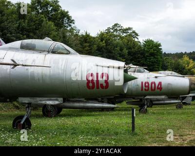 MIG-21 im Savigny-les Beaune Castle Museum (Bourgogne/Frankreich) Stockfoto