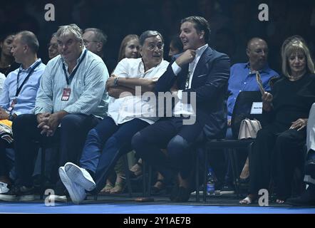 Zagreb, Kroatien. September 2024. Foremer Basketballspieler Dejan Bodiroga vor dem Gedenkspiel zum Gedenken an Drazen Petrovic zwischen der kroatischen Nationalmannschaft und ausgewählten europäischen Spielern in der Arena Zagreb am 5. September 2024. Foto: Marko Lukunic/PIXSELL Credit: Pixsell/Alamy Live News Stockfoto