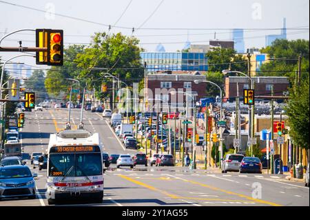 SEPTEN-spurlose Trolleys in Philadelphia Stockfoto