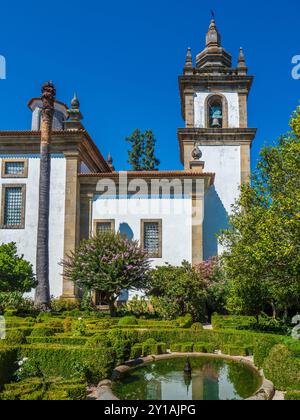 Kathedrale, Mateus Palast und Gärten, Vila Real, Portugal. Stockfoto