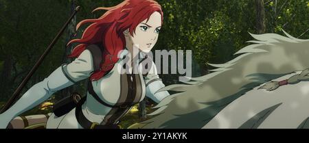 ERSCHEINUNGSDATUM: 13. Dezember 2024. TITEL: Der Herr der Ringe: Der Krieg des Rohirrim. STUDIO: Warner Bros. DIREKTOR: Kenji Kamiyama. Ein plötzlicher Angriff von Wulf, einem schlauen und rücksichtslosen Dunlending-Lord, der Rache für den Tod seines Vaters sucht, zwingt Helm Hammerhand, den König von Rohan, und sein Volk, einen gewagten letzten Platz in der alten Festung Hornburg zu machen. HAUPTROLLE:. (Credit Image: © Warner Bros/Entertainment Pictures/ZUMAPRESS.com) NUR REDAKTIONELLE VERWENDUNG! Nicht für kommerzielle ZWECKE! Stockfoto