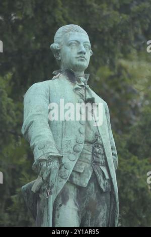 Goethe-Denkmal, Universitätscampuszentrum, Skulptur, Johann Wolfgang von Goethe, Detail, Universität Straßburg, Unterrhein, Elsass, Frankreich, Europa Stockfoto