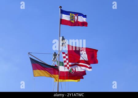 Fahnenmast in Lauenburg Stockfoto