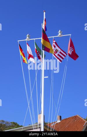 Fahnenmast in Lauenburg Stockfoto