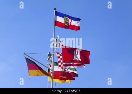 Fahnenmast in Lauenburg Stockfoto