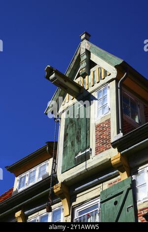 Giebelkran in Lauenburg Stockfoto