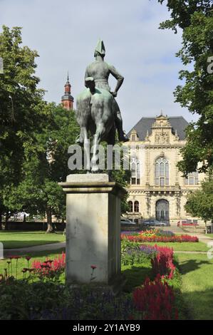 Reiterstatue von König Friedrich Wilhelm III. In Merseburg Stockfoto