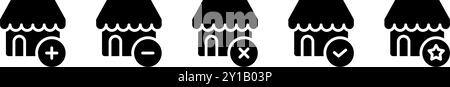 Symbolspeicher mit Schaltflächen plus, minus, Check und Cancel.editable Datei Stock Vektor