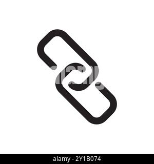 Link-Symbol. Symbol für Kettenverbindung. Einfache schwarze Kontur. Netzwerkverbindungsvektor. Stock Vektor