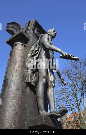 Denkmal für die Göttinger sieben in Hannover Stockfoto