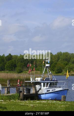 Alte Fischersiedlung an der Trave in Lübeck Stockfoto