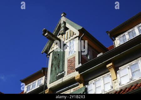 Giebelkran in Lauenburg Stockfoto