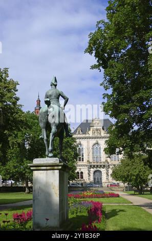 Reiterstatue von König Friedrich Wilhelm III. In Merseburg Stockfoto