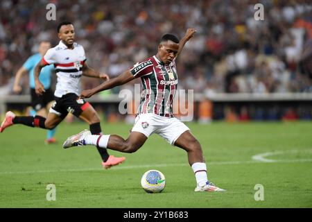 Rio de Janeiro, Brasilien, 1. September 2024. Fußballspiel zwischen Fluminense x São Paulo für die brasilianische Meisterschaft 2024 im Stadion Maracanã Stockfoto