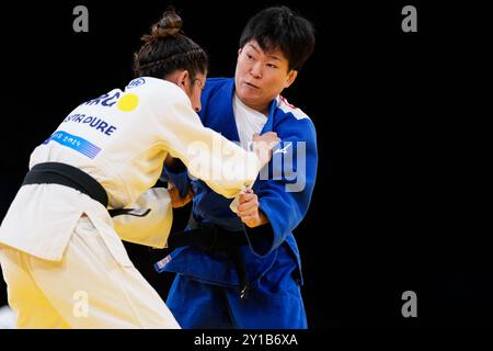 Paris, Frankreich. September 2024. Shizuka Hangai (JPN) Judo: 48 kg J1-Viertelfinalspiel der Frauen in der Champ de Mars Arena während der Paralympischen Spiele 2024 in Paris, Frankreich. Quelle: SportsPressJP/AFLO/Alamy Live News Stockfoto