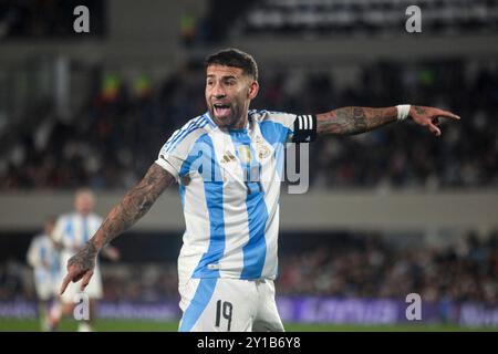 Buenos Aires, Argentinien. September 2024. Nicolás Otamendi aus Argentinien während der Qualifikation zur FIFA-Weltmeisterschaft 2026 zwischen Argentinien und Chile im Estadio Mâs Monumental in Buenos Aires (Patricia Perez Ferraro/SPP) Foto: SPP Sport Presse Foto. /Alamy Live News Stockfoto