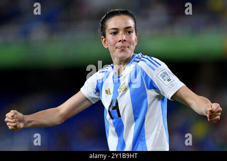 Cali, Kolumbien. September 2024. Das Olympiastadion von Pascual Guerrero Serena Rodriguez aus Argentinien feiert ihr zweites Tor im Olympiastadion von Pascual Guerrero am Donnerstag, 05. Ihr zweites Tor beim Spiel zwischen den Niederlanden und Argentinien, in der zweiten Runde der Gruppe F der FIFA U-20-Frauen-Weltmeisterschaft Kolumbien 2024. 30761 (Alejandra Arango/SPP) Credit: SPP Sport Press Photo. /Alamy Live News Stockfoto