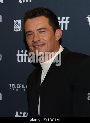 Toronto, Kanada. September 2024. Orlando Bloom nimmt an der Premiere von „The Cut“ während des Toronto International Film Festivals 2024 im Princess of Wales Theatre am 5. September 2024 in Toronto, Ontario Teil. Foto: PICJER/imageSPACE Credit: Imagespace/Alamy Live News Stockfoto