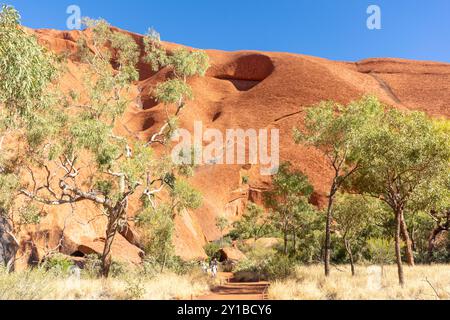 Blick vom Kuniya Walk, Uluru (Ayers Rock), Uluṟu-Kata Tjuṯa Nationalpark, Northern Territory, Australien Stockfoto