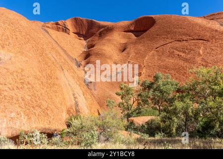 Blick vom Kuniya Walk, Uluru (Ayers Rock), Uluṟu-Kata Tjuṯa Nationalpark, Northern Territory, Australien Stockfoto