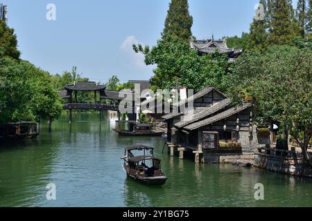 Landschaft von Wuzhen, einer historischen malerischen Stadt in China. Stockfoto