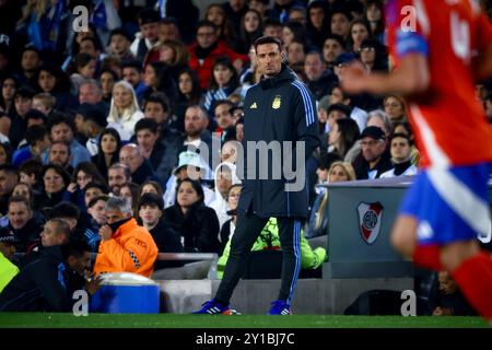 Buenos Aires, Buenos Aires, Argentinien. September 2024. Lionel Scaloni Cheftrainer Argentiniens, gesehen während des Spiels zwischen Argentinien und Chile im Rahmen der WM 2026 - Qualifikation am 05. September 2024 in Buenos Aires, Argentinien (Foto: © Roberto Tuero/ZUMA Press Wire) NUR REDAKTIONELLE VERWENDUNG! Nicht für kommerzielle ZWECKE! Quelle: ZUMA Press, Inc./Alamy Live News Stockfoto