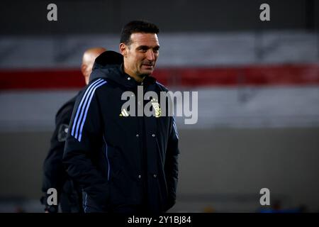 Buenos Aires, Buenos Aires, Argentinien. September 2024. Lionel Scaloni Cheftrainer Argentiniens nach dem Spiel zwischen Argentinien und Chile im Rahmen der WM 2026 - Qualifikation am 05. September 2024 in Buenos Aires, Argentinien (Foto: © Roberto Tuero/ZUMA Press Wire) NUR REDAKTIONELLE VERWENDUNG! Nicht für kommerzielle ZWECKE! Quelle: ZUMA Press, Inc./Alamy Live News Stockfoto