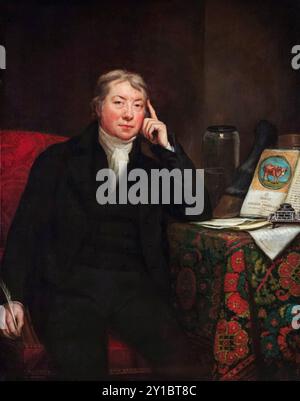 Edward Jenner (1749–1823), englischer Arzt und Wissenschaftler, Pionier der Impfstoffe, Erfinder des Pockenimpfstoffes, Porträtmalerei in Öl auf Leinwand von James Northcote, 1803 Stockfoto