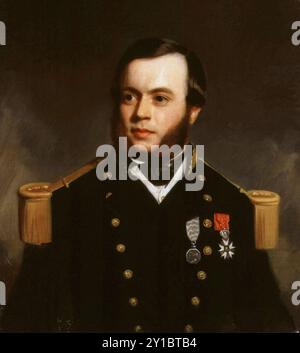 Joseph-René Bellot (1826–1853), französischer Marineoffizier und Polarforscher, Portraitgemälde in Öl auf Leinwand von Stephen Pearce, 1851 Stockfoto