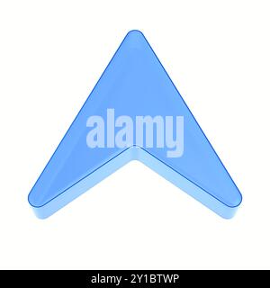 Glaspfeil auf weißem Hintergrund. Isolierte 3D-Darstellung Stockfoto