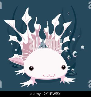 Illustration eines Hintergrunds mit Axolotl Stock Vektor