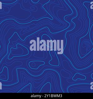 Nahtloses topografisches weißes Linienmuster auf schwarzem Hintergrund. Abstrakter, welliger Linienhintergrund für Tapeten, Hintergrund, Banner. Stock Vektor