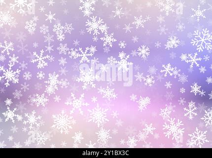 Weihnachtlicher Hintergrund mit Schnee, der auf dem unscharfen Hintergrund fällt. Schneeflocken, die auf dem weichen Hintergrund aufsteigen Stock Vektor