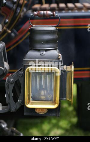 Detail des dampfbetriebenen Vintage-Traktormotors. Stockfoto