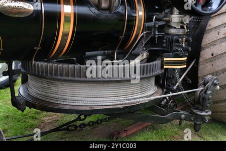 Detail des dampfbetriebenen Vintage-Traktormotors. Stockfoto