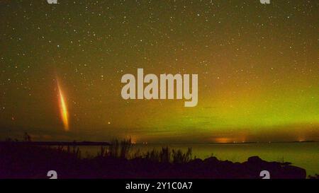 Aurora mit „Steve“-Phänomen Stockfoto