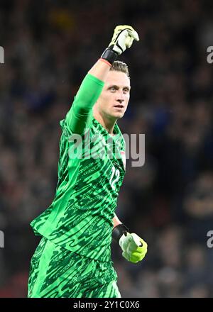 Glasgow, Großbritannien. September 2024. Marcin Bulka aus Polen während des Spiels der UEFA Nations League im Hampden Park, Glasgow. Der Bildnachweis sollte lauten: Neil Hanna/Sportimage Credit: Sportimage Ltd/Alamy Live News Stockfoto