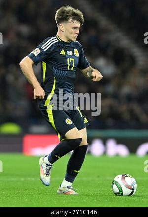 Glasgow, Großbritannien. September 2024. Ben Doak aus Schottland während des Spiels der UEFA Nations League im Hampden Park, Glasgow. Der Bildnachweis sollte lauten: Neil Hanna/Sportimage Credit: Sportimage Ltd/Alamy Live News Stockfoto