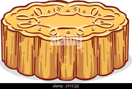 Herbstfest mit Mondkuchen-Design Stock Vektor