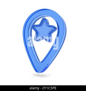 Glasmarker auf weißem Hintergrund. Isolierte 3D-Darstellung Stockfoto