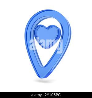 Glasmarker auf weißem Hintergrund. Isolierte 3D-Darstellung Stockfoto