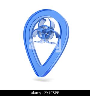 Glasmarker auf weißem Hintergrund. Isolierte 3D-Darstellung Stockfoto