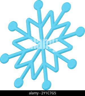 Dekorative blaue traditionelle Schneeflocke Muster Kreisform für Weihnachtsfichte dekoratives Design realistische 3D Vorlage Vektor Illustration. Elegantes B Stock Vektor