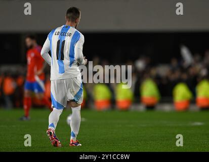 Buenos Aires, Argentinien. September 2024. BUENOS AIRES, ARGENTINIEN - 05. SEPTEMBER: Giovani Lo Celso aus Argentinien beim Qualifikationsspiel zur FIFA Fussball-Weltmeisterschaft 2026 zwischen Argentinien und Chile im Estadio Mas Monumental Antonio Vespucio Liberti am 5. September 2024 in Buenos Aires, Argentinien. Quelle: Sebo47/Alamy Live News Stockfoto