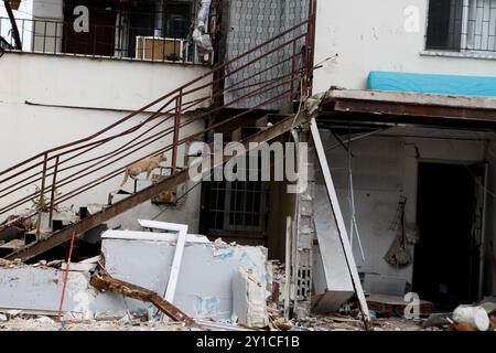 Antakya, Turkiye. April 2023. Trümmer und Zerstörung in der türkischen Stadt Antakya Stockfoto