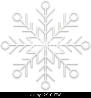 Realistische elegante Winter Schneeflocke gefrorene Ornament Kreis Kugel Weihnachtsbaum Dekor Vektor Illustration. Niedlicher Premium Eisschnee traditionelle Frostsym Stock Vektor