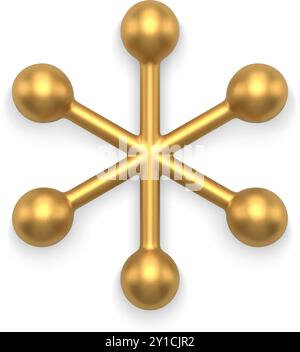 Realistische Premium Kreis Schneeflocke abstrakte Design goldene glänzende metallische Oberfläche für Weihnachtsbaum Dekor Vektor Illustration. Minimalistischer Luxus Weihnachten Stock Vektor