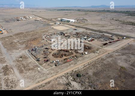 Luftaufnahme einer Altmetall-Recyclinganlage in Utah. Stockfoto