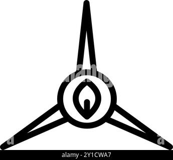 Icon Line Turbinenwindenergie Ökologie Energie, Natur grün und Erde retten. Bearbeitbare Datei Stock Vektor